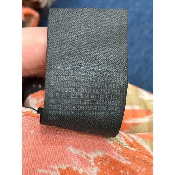 AllSaints Spitalfields Asymmetrical Dress Printed Silk Cowl Neck Multicolor Sz 6 - Picture 9 of 10